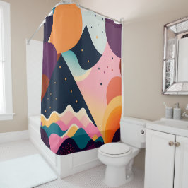 Mid-Century Moderne Kunst Douchegordijn