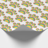 Mid Century Moderne Kunst Hond Paw Prints Custom Cadeaupapier (Hoek)