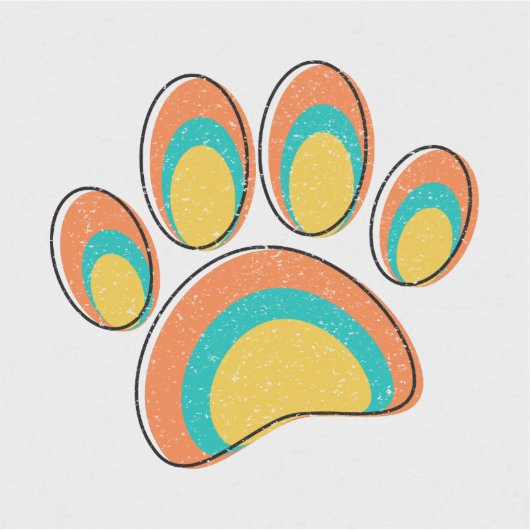 Mid Century Moderne Kunst Hond Paw Prints Custom Sticker (Voorkant)