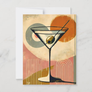 Mid Century Moderne Kunst Martini Briefkaart
