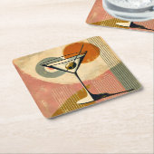 Mid Century Moderne Kunst Martini Kartonnen Onderzetters (Schuin)