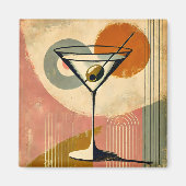 Mid Century Moderne Kunst Martini Magneet (Voorkant)