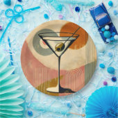 Mid Century Moderne Kunst Martini Papieren Bordje (Feest)