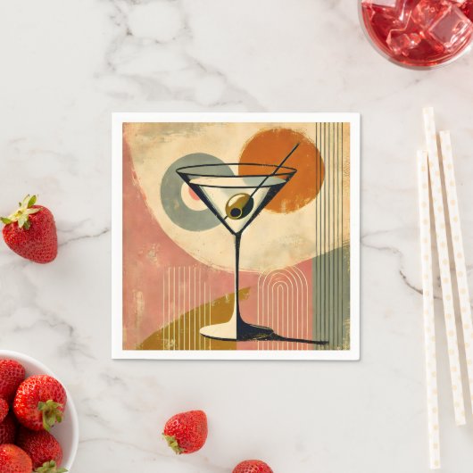 Mid Century Moderne Kunst Martini Servet (Insitu)