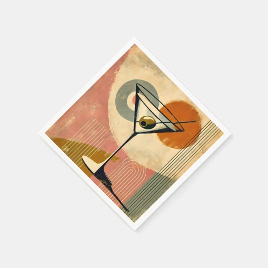 Mid Century Moderne Kunst Martini Servet (Hoek)