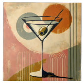 Mid Century Moderne Kunst Martini Tegeltje (Voorkant)
