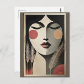 Mid Century Moderne Kunst Meditatie Briefkaart (Voorkant / Achterkant)