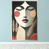 Mid Century Moderne Kunst Meditatie Canvas Afdruk (Insitu (Houten vloer))