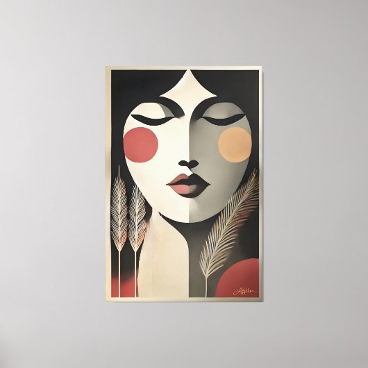 Mid Century Moderne Kunst Meditatie Canvas Afdruk (Voorkant)