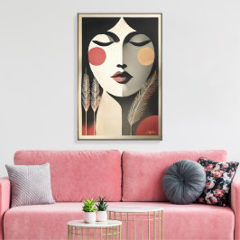 Mid Century Moderne Kunst Meditatie Canvas Afdruk