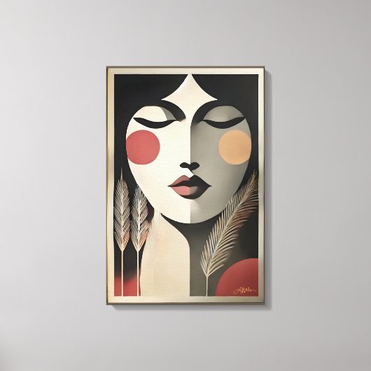 Mid Century Moderne Kunst Meditatie Canvas Afdruk (Voorkant)