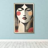 Mid Century Moderne Kunst Meditatie Canvas Afdruk (Insitu (Houten vloer))