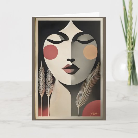 Mid Century Moderne Kunst Meditatie Kaart (Voorkant)