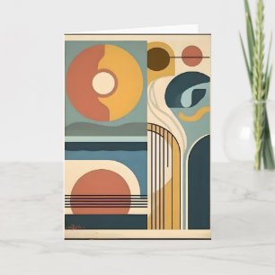 Mid Century Moderne Kunst Zonsondergang Zonsonderg Kaart