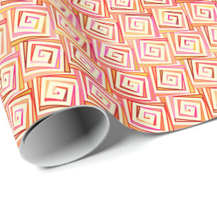 Mid-Century Moderne kwadraten - crème multi Cadeaupapier