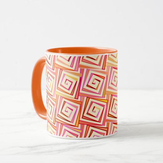 Mid-Century Moderne kwadraten - crème multi Mok (Voorkant links)