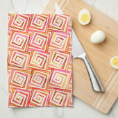 Mid-Century Moderne kwadraten - crème multi Theedoek (Quarter Fold)
