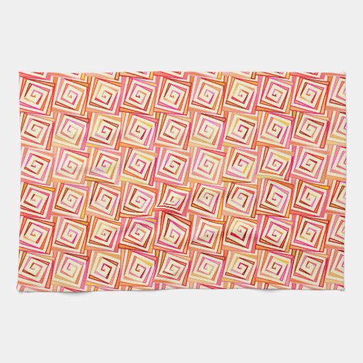 Mid-Century Moderne kwadraten - crème multi Theedoek (Horizontaal)
