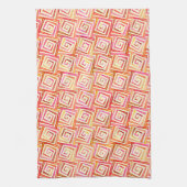 Mid-Century Moderne kwadraten - crème multi Theedoek (Verticaal)