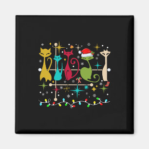 Mid Century moderne look katten kerst retro jaren Magneet