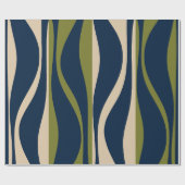 Mid Century Moderne Lounge Gestreepte Retro Ogee Cadeaupapier (Vlak)
