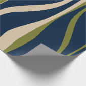 Mid Century Moderne Lounge Gestreepte Retro Ogee Cadeaupapier (Hoek)