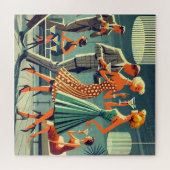 Mid Century Moderne Martini Dans Cocktail Party Legpuzzel (Horizontaal)