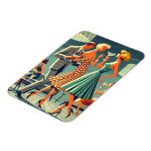 Mid Century Moderne Martini Dans Cocktail Party Magneet (Linkerzijde)