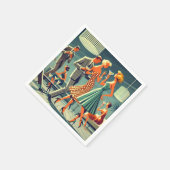 Mid Century Moderne Martini Dans Cocktail Party Servet (Hoek)