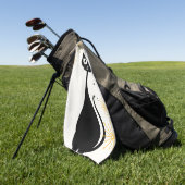 Mid Century Moderne MCM Cool Black Cat Golfhanddoek (Groen)