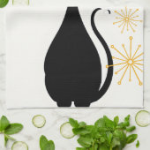 Mid Century Moderne MCM Cool Black Cat Theedoek (Gevouwen)