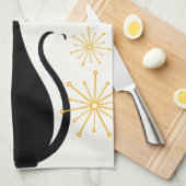 Mid Century Moderne MCM Cool Black Cat Theedoek (Quarter Fold)