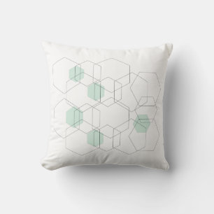 Mid Century Moderne Minimale Geometrische Hexagons Kussen