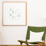 Mid Century Moderne Minimale Geometrische Hexagons Poster<br><div class="desc">Mid Century Modern Modern Minimalist Geometric Hexagonal Design in zwart-wit met poppen groen. Als u een verschillende kleurenachtergrond zou verkiezen of als u tekst zou willen toevoegen,  enkel klik de aanpassingsknoop.</div>