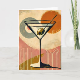 Mid Century Moderne Minimalistische Kunst Martini Kaart