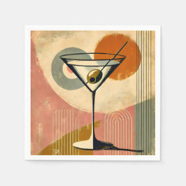 Mid Century Moderne Minimalistische Kunst Martini Servet