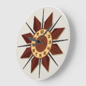 Mid-Century Moderne Muur Klok "Wood-Look" textuur (Hoek)