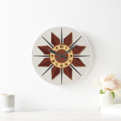 Mid-Century Moderne Muur Klok "Wood-Look" textuur (Huis)