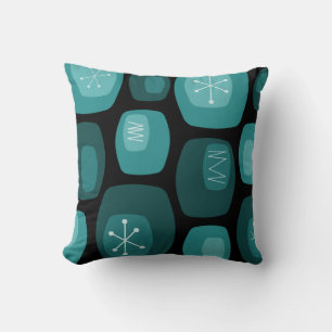Mid Century Moderne Oblaanproducten Blauwgroen Kussen