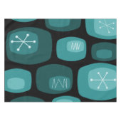 Mid Century Moderne Oblaanproducten Blauwgroen Tafelkleed (Voorkant (Horizontaal))