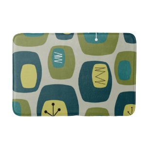 Mid Century Moderne Oblangen Olive Green Badmat
