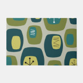 Mid Century Moderne Oblangen Olive Green Deurmat (Voorkant)