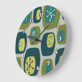 Mid Century Moderne Oblangen Olive Green Grote Klok (Hoek)