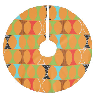 Mid Century Moderne Oranje kerstboomrok Kerstboom Rok