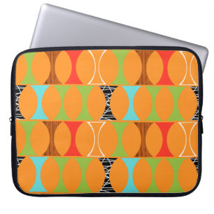 Mid Century Moderne Oranje laptophoes Laptop Sleeve