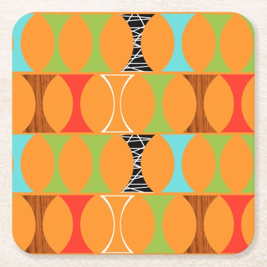 Mid Century Moderne Oranje Onderzetters voor harde (Voorkant)