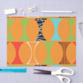 Mid Century Moderne Oranje-patroonpapier Tissuepapier (Craft)