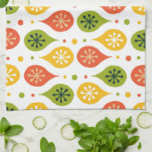 Mid Century Moderne oranje rode regendruppels ster Theedoek (Gevouwen)