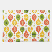 Mid Century Moderne oranje rode regendruppels ster Theedoek (Horizontaal)