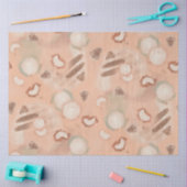 Mid Century Moderne Organic Rond Geometric Peach Tissuepapier (Craft)